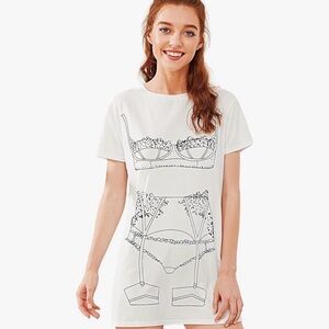Floerns Women's Funny Lingerie Nightgown Cute Print Tshirt Sleepdress